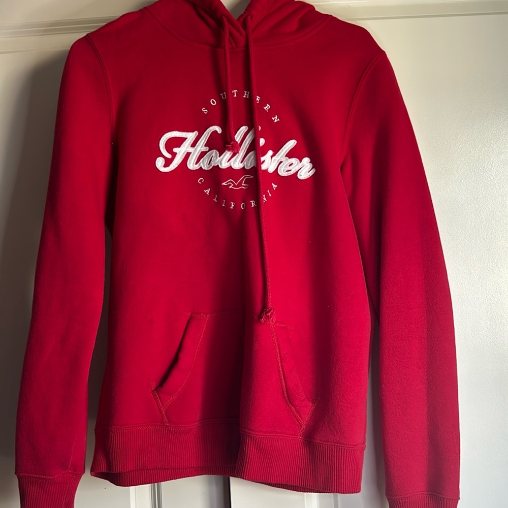 Red Hollister SoCal Drawstring Hoodie